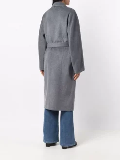 12 STOREEZ Manteau Croisé à Taille Ceinturée GREY MELANGE -12 STOREEZ Soldes Magasin 17209318 35396445 600