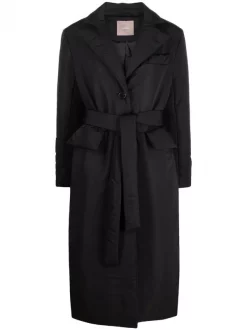 12 STOREEZ Doudoune à Taille Ceinturée BLACK