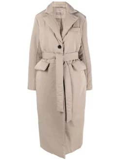 12 STOREEZ LIGHT COFFEE Doudoune à Taille Ceinturée Femme