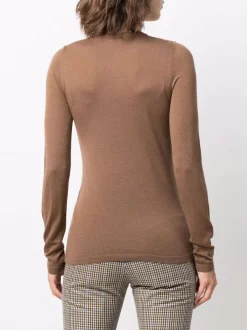 12 STOREEZ BROWN Haut En Maille Fine à Col Rond Femme -12 STOREEZ Soldes Magasin 17222761 35414635 600