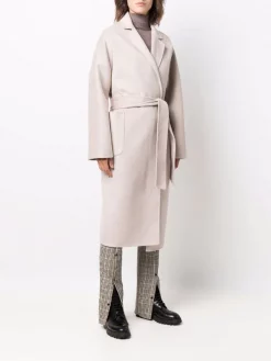 12 STOREEZ Manteau Mi-long à Taille Ceinturée GREY BEIGE -12 STOREEZ Soldes Magasin 17222766 35414494 600