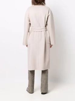 12 STOREEZ Manteau Mi-long à Taille Ceinturée GREY BEIGE -12 STOREEZ Soldes Magasin 17222766 35415532 600