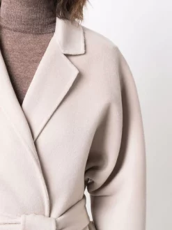 12 STOREEZ Manteau Mi-long à Taille Ceinturée GREY BEIGE -12 STOREEZ Soldes Magasin 17222766 35415534 600