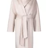 12 STOREEZ Manteau Mi-long à Taille Ceinturée GREY BEIGE