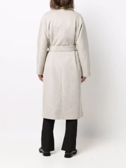 12 STOREEZ GREY BEIGE Manteau Mi-long à Taille Ceinturée Femme -12 STOREEZ Soldes Magasin 17222767 35413503 600
