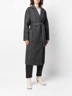 12 STOREEZ GREY Manteau Mi-long à Taille Ceinturée Femme -12 STOREEZ Soldes Magasin 17222768 35408723 600