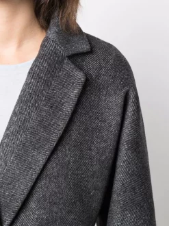 12 STOREEZ GREY Manteau Mi-long à Taille Ceinturée Femme -12 STOREEZ Soldes Magasin 17222768 35410504 600