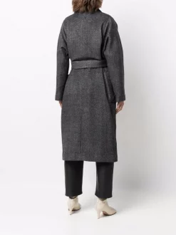 12 STOREEZ GREY Manteau Mi-long à Taille Ceinturée Femme -12 STOREEZ Soldes Magasin 17222768 35410505 600