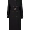 12 STOREEZ BLACK Trench à Taille Ceinturée Femme