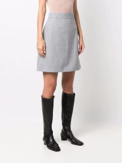 12 STOREEZ LIGHT GREY Jupe Taille-haute à Coutures Apparentes Femme -12 STOREEZ Soldes Magasin 17261798 35485650 600