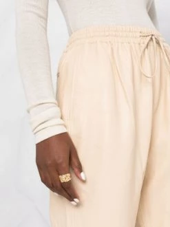 12 STOREEZ Pantalon En Cuir à Lien De Resserrage Cream White -12 STOREEZ Soldes Magasin 17262986 8173ba3d d48f 4b32 b2cc d6799029b649 600