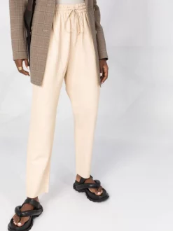 12 STOREEZ Pantalon En Cuir à Lien De Resserrage Cream White -12 STOREEZ Soldes Magasin 17262986 9df51b67 f3d3 4d49 850d bc351abb344a 600