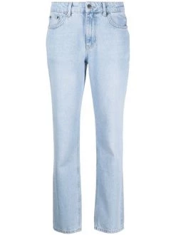 12 STOREEZ LIGHT BLUE Jean Slim à Taille Mi-haute Femme