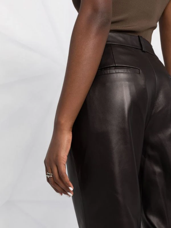 12 STOREEZ Pantalon Court En Cuir BLACK 3 12 STOREEZ Pantalon Court En Cuir BLACK – Image 3