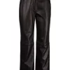 12 STOREEZ Pantalon Court En Cuir BLACK