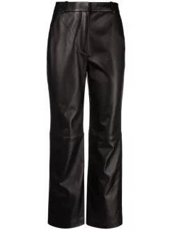 12 STOREEZ Pantalon Court En Cuir BLACK