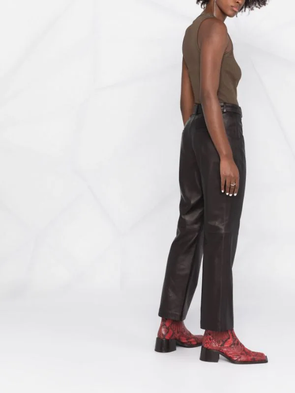 12 STOREEZ Pantalon Court En Cuir BLACK 4 12 STOREEZ Pantalon Court En Cuir BLACK – Image 4