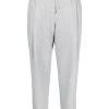 12 STOREEZ Pantalon Plissé à Ourlet Zippé LIGHT GREY