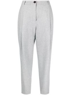 12 STOREEZ Pantalon Plissé à Ourlet Zippé LIGHT GREY