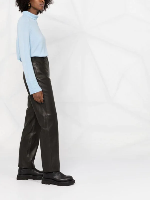 12 STOREEZ Pantalon Droit En Cuir BLACK 4 12 STOREEZ Pantalon Droit En Cuir BLACK – Image 4