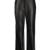 12 STOREEZ Pantalon Droit En Cuir BLACK