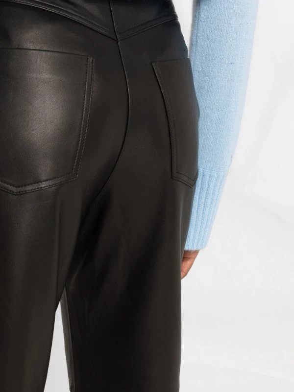 12 STOREEZ Pantalon Droit En Cuir BLACK 3 12 STOREEZ Pantalon Droit En Cuir BLACK – Image 3