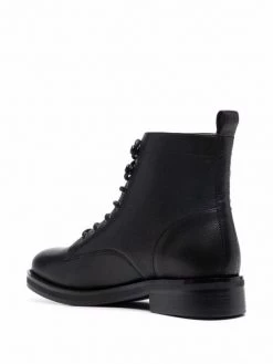 12 STOREEZ Bottines Lacées En Cuir BLACK -12 STOREEZ Soldes Magasin 17264403 35967665 600