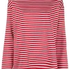 ( Nouvelle Collection ) 12 STOREEZ RED STRIPE T-shirt Rayé à Manches Longues Femme