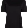 ( Nouvelle Collection ) 12 STOREEZ BLACK T-shirt En Coton à Col Rond Femme