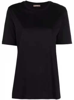 ( Nouvelle Collection ) 12 STOREEZ BLACK T-shirt En Coton Ă Col Rond Femme