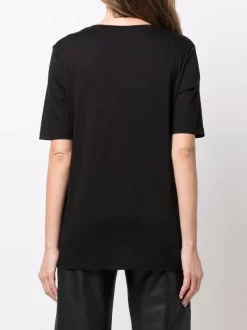 ( Nouvelle Collection ) 12 STOREEZ BLACK T-shirt En Coton à Manches Courtes Femme -12 STOREEZ Soldes Magasin 17265217 37132540 600