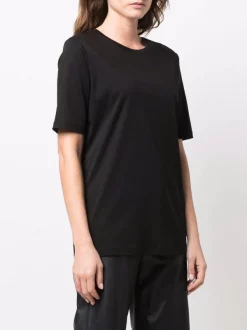 ( Nouvelle Collection ) 12 STOREEZ BLACK T-shirt En Coton à Manches Courtes Femme -12 STOREEZ Soldes Magasin 17265217 37134016 600