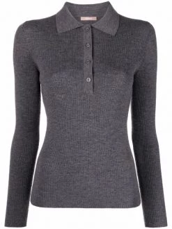 12 STOREEZ Polo En Laine Mérinos Dark Grey