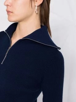 12 STOREEZ Pull En Laine Mérinos à Col Zippé NAVY -12 STOREEZ Soldes Magasin 17313113 36983210 600