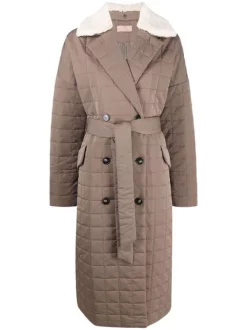 12 STOREEZ Doudoune à Boutonnière Croisée COFFEE