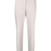 12 STOREEZ Pantalon à Ourlet Asymétrique CREAMY