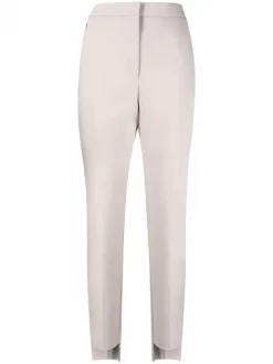 12 STOREEZ Pantalon à Ourlet Asymétrique CREAMY
