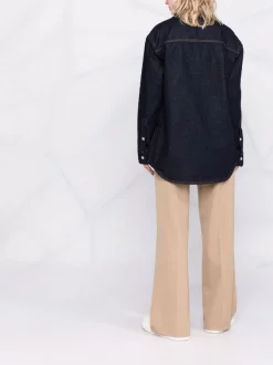 12 STOREEZ INDIGO Chemise En Jean à Manches Longues Femme -12 STOREEZ Soldes Magasin 17314315 37248700 600