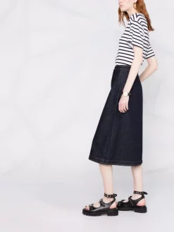 12 STOREEZ INDIGO Jupe Mi-longue à Coupe évasée Femme -12 STOREEZ Soldes Magasin 17314317 36901662 600