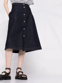 12 STOREEZ INDIGO Jupe Mi-longue à Coupe évasée Femme -12 STOREEZ Soldes Magasin 17314317 36903194 600