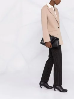 12 STOREEZ BEIGE Blazer En Laine à Simple Boutonnage Femme -12 STOREEZ Soldes Magasin 17314325 36901800 600