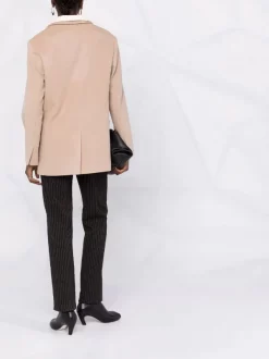 12 STOREEZ BEIGE Blazer En Laine à Simple Boutonnage Femme -12 STOREEZ Soldes Magasin 17314325 36901821 600