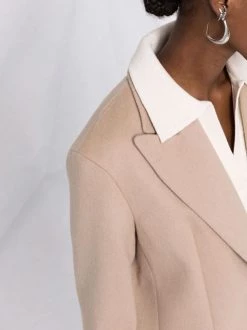 12 STOREEZ BEIGE Blazer En Laine à Simple Boutonnage Femme -12 STOREEZ Soldes Magasin 17314325 36903318 600