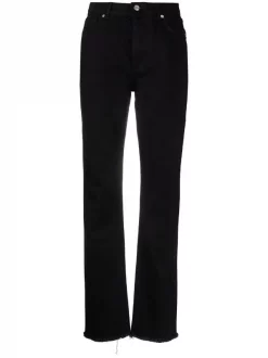 12 STOREEZ BLACK Jean à Coupe Droite Femme