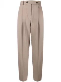 12 STOREEZ COFFEE Pantalon Fuselé à Plis Marqués Femme