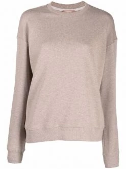 12 STOREEZ Sweat à épaules Tombantes Beige Melange