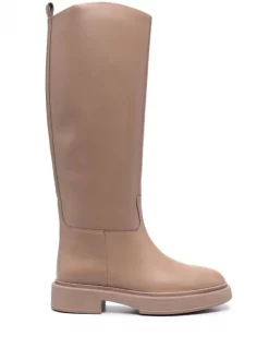 12 STOREEZ Bottes En Cuir LIGHT COFFEE