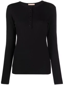 12 STOREEZ Haut Boutonné En Coton BLACK