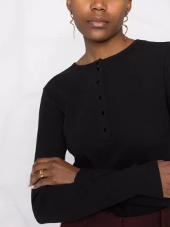 12 STOREEZ Haut Boutonné En Coton BLACK -12 STOREEZ Soldes Magasin 17379748 37041393 600