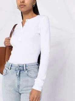 12 STOREEZ T-shirt à Col Tunisien WHITE -12 STOREEZ Soldes Magasin 17379749 37054536 600